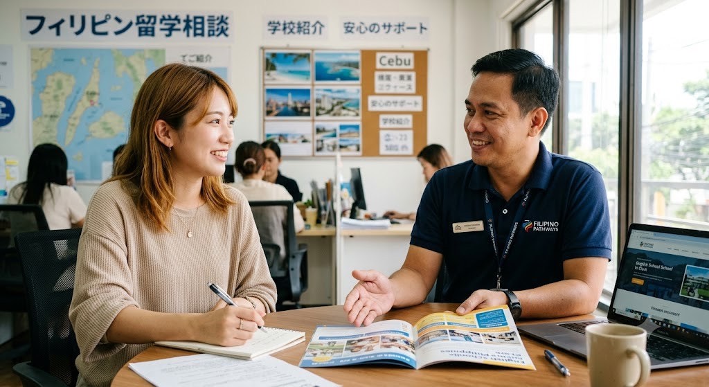 自然光が入る明るい語学学習用の教室